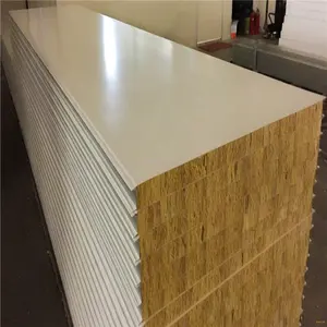 Insulated fire-proofing Rock wool sandwich panel for prefabricated building