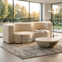 Canapé modulaire compressé en tissu, sans cadre, en mousse intégrale, style bloc de tofu, pour salon domestique