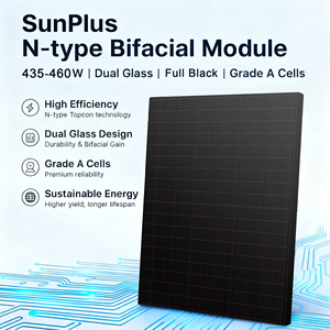 Sunplus 575W สีดำเต็มรูปแบบ N-Type สำหรับแผงพลังงานแสงอาทิตย์ bifacial micropap กระจกคู่ครึ่งเซลล์ประสิทธิภาพเทคโนโลยี - Product Image 3