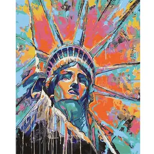 Statue Of Liberty Paint By Number DIY Digital Canvas Painting By Numbers Coloring Art Acrylic House Hallway Wall Decor