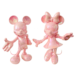 Esculturas de Resina con Baño de Cromo Rosa de <span class=keywords><strong>Mickey</strong></span> y <span class=keywords><strong>Minnie</strong></span>, Personajes de TV y Cine, 30 cm, para Hogar, Oficina, Dormitorio, Galería de Arte, Vitrina - Product Image 1