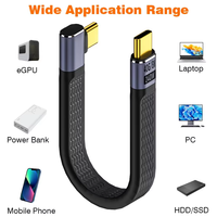 Cable USB4 en ángulo corto de 13.5cm, cable Thunderbolt 4 Tipo C de 40Gbps, cable de carga PD240W para SSD, laptop, Macbook, teléfono, iPhone 17, iPad