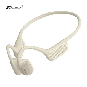 ALOVA headphone olahraga portabel, earphone konduksi tulang LOGO kustom tahan air Bluetooth OEM
