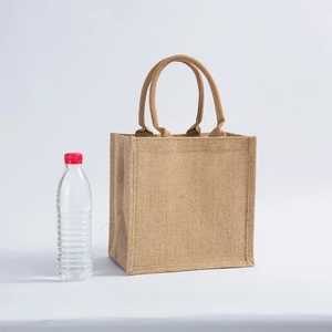 ถุงผ้าปอกระเจาชายหาดใช้ซ้ำได้ถุงช้อปปิ้งผ้าป่านเคลือบลามิเนตพิมพ์โลโก้ได้ตามต้องการ - Product Image 4