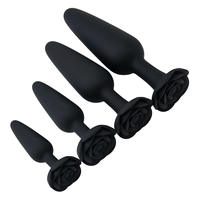 Plug anal en silicone en forme de rose, dilatateur anal multicolore, jouet sexuel pour adultes, masturbation, plugs anaux géants et souples pour hommes et femmes
