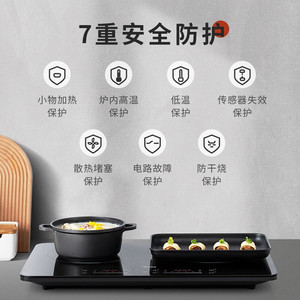Table de cuisson à induction Midea à double brûleur 3500W, cuisinière électrique portable à commande tactile - Product Image 1