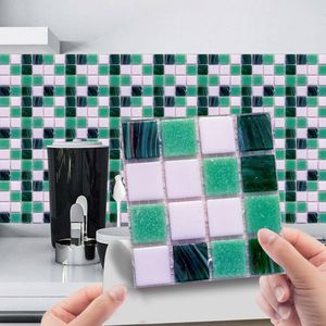 Home Creative 3D <b>Mosaic</b> Crystal <b>Tile</b> <b>Sticker</b> DIY Self-Adhesive Wall <b>Sticker</b> Floor <b>Sticker</b> 10pcs Bathroom Wallpaper Waterproof - Product Image 1