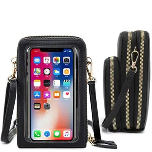 Neue Hohe Qualität Tropfen Verschiffen Crossbody Handy Geldbörse Frauen Touchscreen Tasche RFID Blocking Brieftasche Schulter Handtasche