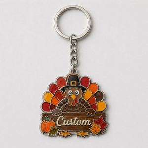 Porte-clés personnalisés en gros de haute qualité, thème Thanksgiving, décorations de vacances, souvenirs, breloques - Product Image 2