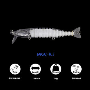 Leurre de pêche articulé <span class=keywords><strong>Banshee</strong></span> 114mm 14g HKK4.5 multi-sections non peint, corps de leurre vierge non peint - Product Image 4