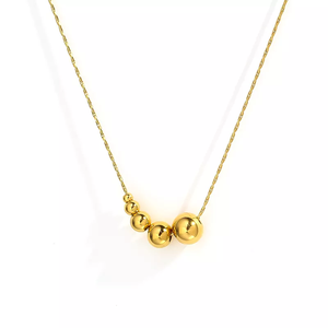 High-Grade Stainless Steel <strong>Gold</strong> <strong>Ball</strong> Beads Necklace for Women New Luxury Clavicle <strong>Chain</strong> with Pendant Trendy Style for Gifts - Product Image 1