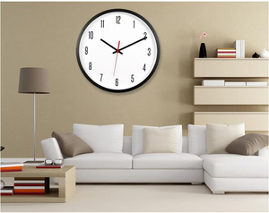 12-Inch Custom Wall Clock ABS <b>Plastic</b> Round Quartz with Printed Face Battery Operated for Home Decoration Sweep Movement - Product Image 3