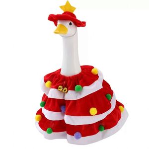 Estatua Decorativa para Jardín, Adorno Navideño de 23 Pulgadas, Árbol de Navidad Rojo y Verde con Gorro y Ropa, Disfraz de Ganso para Porche - Product Image 2