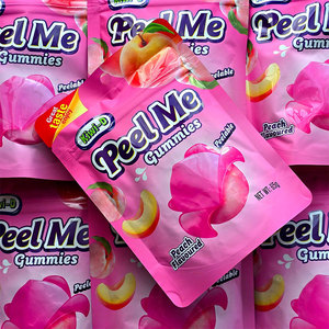 Bonbons gélifiés 4D saveur pêche, mangue et fraise, à peler, avec centre fourré, vente en gros, emballage en vrac - Product Image 4