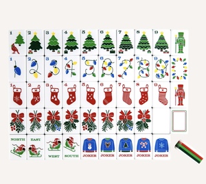 Ensemble de Mahjong américain Holly Jolly à 5 couches - 160 tuiles - Ensemble de Mahjong en acrylique rouge festif et vert émeraude - Cadeau de fête haut de gamme - Product Image 1