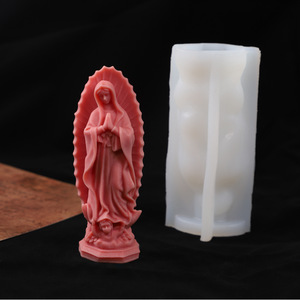 เทียนหอมรูปปั้นพระแม่มารีแบบซิลิโคนแม่พิมพ์ปูนปลาสเตอร์สบู่เทียนเครื่องมือเค้กแม่พิมพ์ตกแต่งบ้าน - Product Image 2