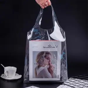 Nieuwe Clear Vrouwen Tote PVC Transparant Winkelen Schouder Handtas Reizen Milieuvriendelijke Opbergzakken