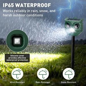 เครื่องไล่สัตว์อัลตราโซนิกพลังงานแสงอาทิตย์รุ่นอัพเกรดสำหรับใช้งานกลางแจ้ง ป้องกันกวาง กระรอก แมว แรคคูน กระต่าย สุนัข - Product Image 3