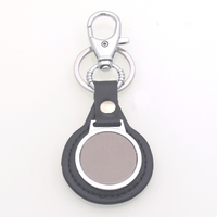 Porte-clés en métal et cuir PU avec logo d'entreprise gravé au laser et impression époxy