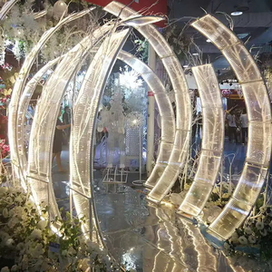 Grand cercle rond de scène de mariage extérieur réutilisable amovible arc <span class=keywords><strong>en</strong></span> fer toile de fond décoration métal arc de mariage rond - Product Image 2