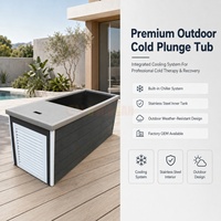 Baignoire à glace auto-refroidissante en acier inoxydable pour jardin, bain froid à domicile avec refroidisseur intégré