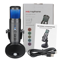 Microphone professionnel à condensateur de Studio USB, pour enregistrement, ordinateur de bureau, petit col