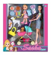 Ensemble de jeu de rôle pour enfants, poupée mode et soins d'animaux, avec chiot, chaton, sac de transport et accessoires d'alimentation, jouet d'imitation, cadeau de Noël, vente en gros