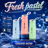 Bouteille d'eau en verre à double paroi Nais Cup 400 ml avec poignée, portable, pour étudiants, activités de plein air, tasse scellée pour affaires, cadeau publicitaire