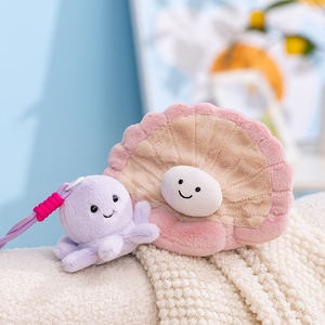 Vendita calda portachiavi con piccolo animale di mare in peluche borsa con ciondolo per ragazze regalo morbido piccolo granchio tartaruga giocattolo - Product Image 4