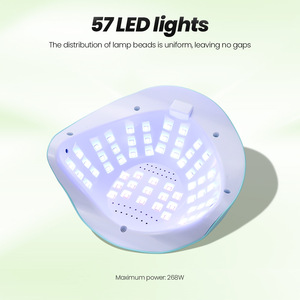 Lampe à ongles UV LED 268W haute puissance 57 LED, avec minuterie intelligente, compatible avec le gel et la colle LED, outil <span class=keywords><strong>de</strong></span> durcissement professionnel pour la maison et le salon <span class=keywords><strong>de</strong></span> manucure - Product Image 3