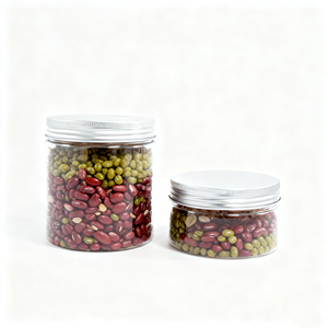 Récipient alimentaire 200ml 300ml 400ml 500ml Pot à bonbons en plastique PET transparent avec bouchon en aluminium - Product Image 4