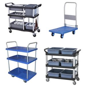 Carrito de Servicio de 3 Niveles de Plástico para Hotel, Restaurante y Catering, con Ruedas, Negro/Gris, Garantía de 3 Meses, Directo de Fábrica - Product Image 5