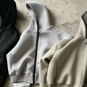 380 500 Gsm algodón en blanco liso de lujo recortado Sudadera con capucha pulóver hombres personalizado Oversize Streetwear Heavyweight hombres sudaderas con capucha sudaderas - Product Image 2