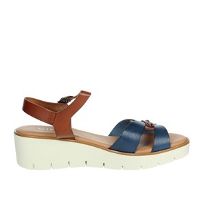 EL178032 sandali con zeppa in pelle Open Toe cinturino alla caviglia con tacco leggero per la primavera/estate - Product Image 4