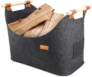 Germany vendita calda durevole Non tessuto da viaggio borsa da trasporto personalizzata pieghevole <span class=keywords><strong>in</strong></span> feltro legna da ardere cestini con manici <span class=keywords><strong>in</strong></span> <span class=keywords><strong>legno</strong></span> - Product Image 1