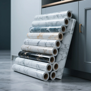 Tout nouveau marbre effet PVC Films adhésifs rouleau revêtement salle de bain douche papier peint pour hôtel utiliser <span class=keywords><strong>mots</strong></span> <span class=keywords><strong>croisés</strong></span> indice chine marbre Film - Product Image 1