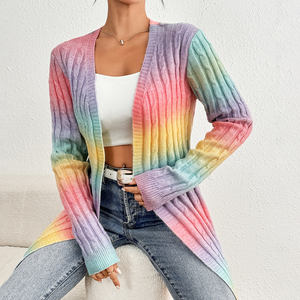 <span class=keywords><strong>Cardigan</strong></span> in <span class=keywords><strong>pile</strong></span> a maniche lunghe da <span class=keywords><strong>donna</strong></span> in maglia Casual stile coreano estivo in stile Y2K Set di maglione invernale personalizzato OEM - Product Image 1