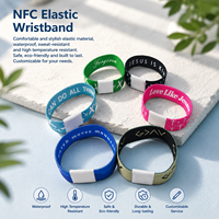 Pulsera de Cuerda Elástica Impermeable con Logotipo/Tamaño Personalizado EM4305 RFID/NFC 13.56MHz 1K para Control de Acceso