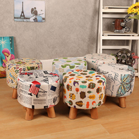 Tabouret de maison en bois massif pour enfants, chaise sans dossier, tabouret rond otromaines, paresseux, changement de chaussures,