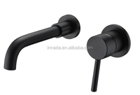 Robinet de salle de bain d'eau chaude froide en laiton chromé moderne/noir mat