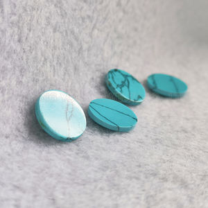 300 Stuks Synthetische <span class=keywords><strong>Turquoise</strong></span> Stenen Kralen 6Mm-<span class=keywords><strong>12Mm</strong></span> Ronde Platte Snede Blauwgroen Met Zwart Patroon Voor Sieraden Maken - Product Image 4
