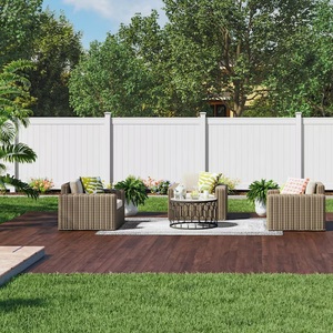 Clôture de jardin en bois et plastique composite Clôture en bois composite Clôture extérieure Poteau en aluminium - Product Image 1