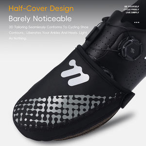 WEST BIKING Chaussures de vélo mi-hautes professionnelles à haute élasticité, couvre-chaussures XL réglables, creux, réfléchissants, protecteurs de chaussures de vélo - Product Image 3