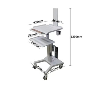 Dental Oral Cleaning Cart Mobile Trolley With Laptop <b>Desk</b> And Side Table For Hospital Use - Product Image 3