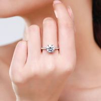 Cincin Pernikahan Wanita Mewah Berlapis Rhodium Perak Sterling 925 S925 dengan Zirkon 2 Karat dari Ada Jewelry Anillos De Mujeres