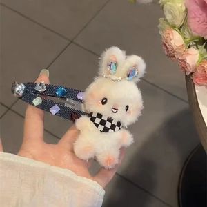 <b>Cute</b> plush toy, little brown <b>bear</b> and bunny, rhinestone hair clip, denim hair clip, high-value sweet hair accessories, Japanese - Product Image 2