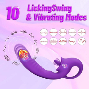 Vibrateur en silicone Bestco pour clitoris, point G, mamelons et langue, 10 modes, stimulateur de clitoris, jouet sexy pour femmes - Product Image 4