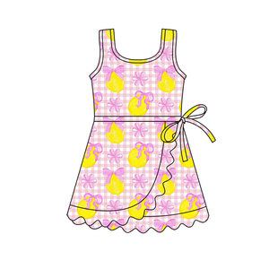Vestido de Verano para Niña GSD3686, Personalizado, con Estampado de Conejo de Pascua Rosa y Morado, Sin Mangas, Hasta la Rodilla, con Flores, Tela Transpirable - Product Image 3