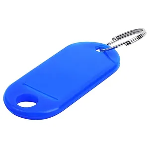 Promotional Assorted Color Plastic Key ID Label Name Card Tags Keychains Keyrings