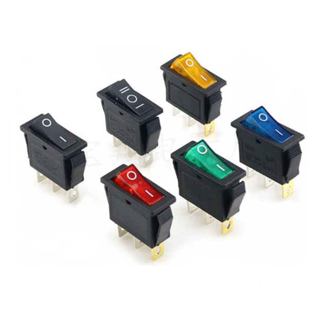 Led Rocker Switch 3 Pin SPST Power Switch ON-OFF T85 20A 125VAC 15A 250VAC Red/Green/Orange Light